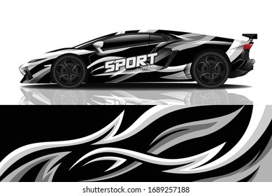 Sports car wrapping decal design