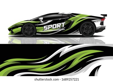 Sports car wrapping decal design