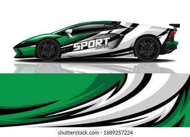 Sports car wrapping decal design