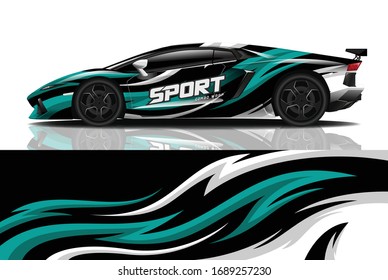 Sports car wrapping decal design