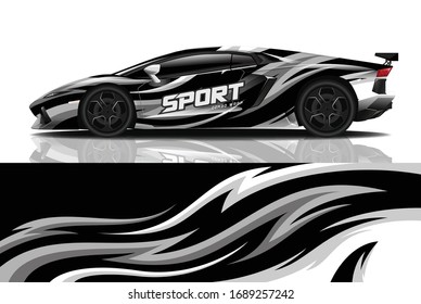 Sports car wrapping decal design