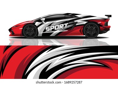 Sports car wrapping decal design