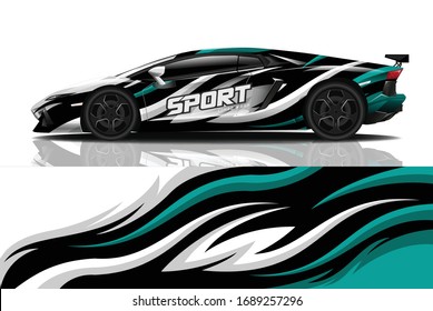 Sports car wrapping decal design