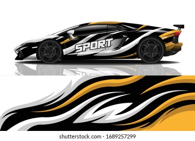 Sports car wrapping decal design