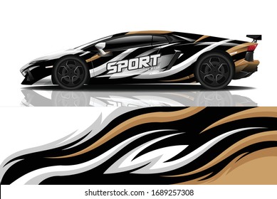 Sports car wrapping decal design