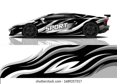 Sports car wrapping decal design