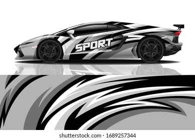 Sports car wrapping decal design