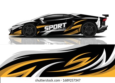 Sports car wrapping decal design