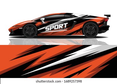 Sports car wrapping decal design