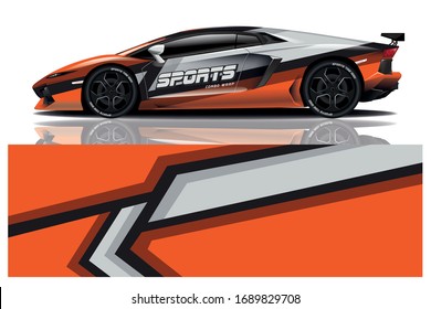 Sports car wrapping decal design