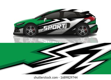 Sports car wrapping decal design