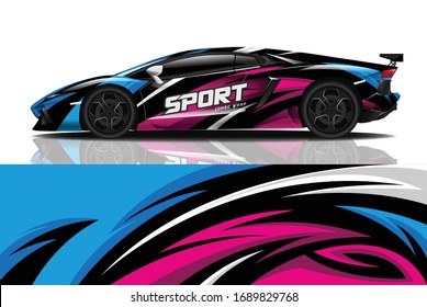 Sports car wrapping decal design