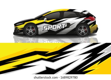 Sports car wrapping decal design