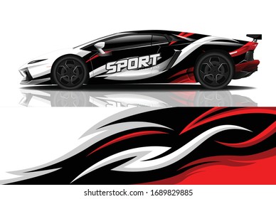 Sports car wrapping decal design