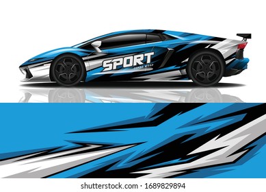 Sports car wrapping decal design