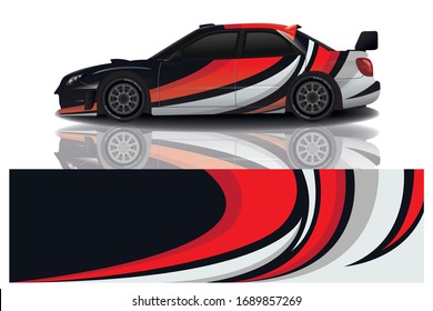 Sports car wrapping decal design