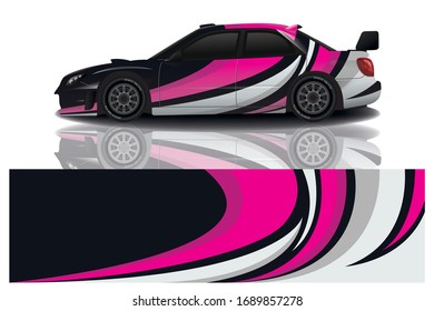 Sports car wrapping decal design