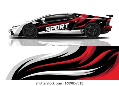 Sports car wrapping decal design