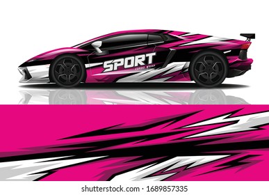 Sports car wrapping decal design