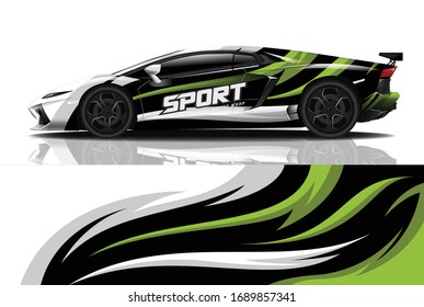 Sports car wrapping decal design