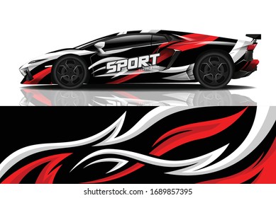 Sports car wrapping decal design