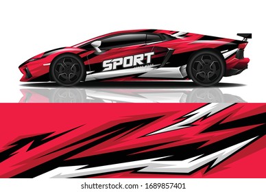 Sports car wrapping decal design