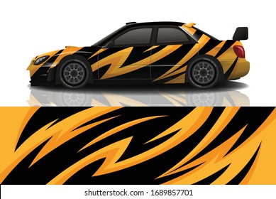 Sports car wrapping decal design