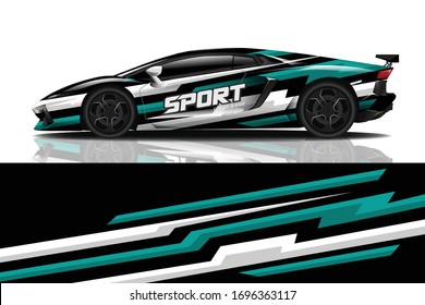 Sports car wrapping decal design