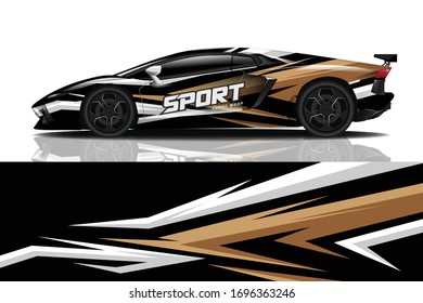 Sports car wrapping decal design