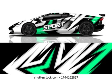 Sports car wrapping decal design