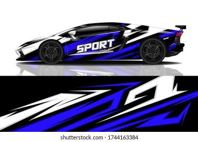 Sports car wrapping decal design