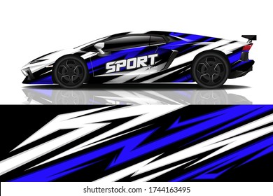 Sports car wrapping decal design