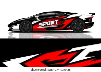 Sports car wrapping decal design
