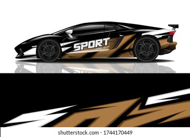 Sports car wrapping decal design