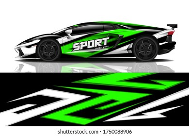 Sports car wrapping decal design