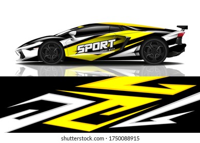 Sports car wrapping decal design