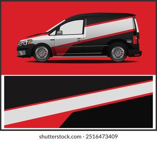 Sports car wrapping decal design for wrap cargo van