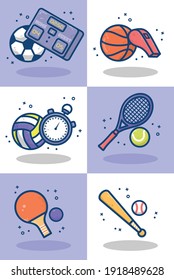 sports cartoon illustration bundle package