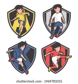 sports cartoon soccer player vector