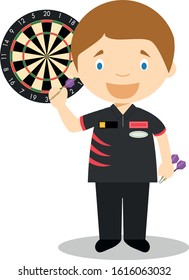 Sports cartoon vector illustrations: Darting