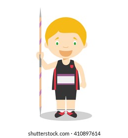 Sports cartoon vector illustrations: Javelin Throw
