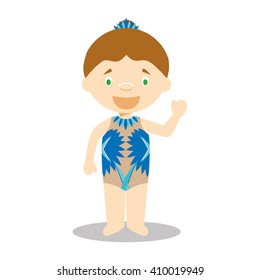 Sports cartoon vector illustrations: Synchronized Swimming