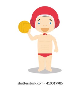 Sports cartoon vector illustrations: Waterpolo
