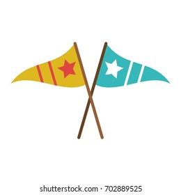 Sports Celebratory Flags Icon Image