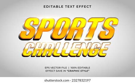 Vorlage für bearbeiteten Text-Effekt von Sports Challenge 3D