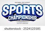 Sports championship 3d editable text effect template