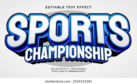 Sports championship 3d editable text effect template