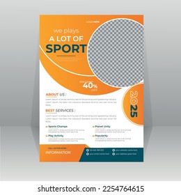 Sports Championship Flyer and Poster Banner for Sports Events, Football, Snowboarding, Cricket, Basketball, Rugby, Cycling Etc Sports League Flyer Leaflet template