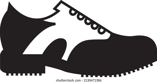 Sports Cleat or Footwear Vector Icon Design, Club and Ball sport Symbol, Golfers Equipment Stock illustration, Golfer Shoes Concept, 