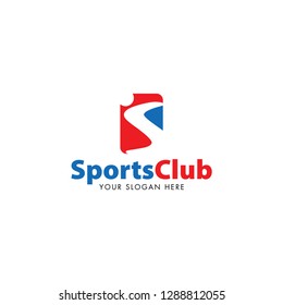 Sports Club logo design template and inspiration, with silhouette of an athlete like S letter